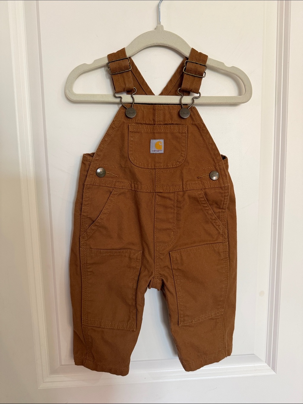 Carhartt Toddler Rust Brown Overalls with Front Pocket